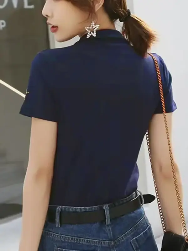 Elegant Mock Neck Tshirt - Image 3