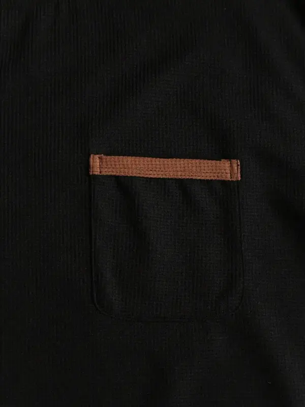 Men Black Waffle Knit T Shirt - Image 5