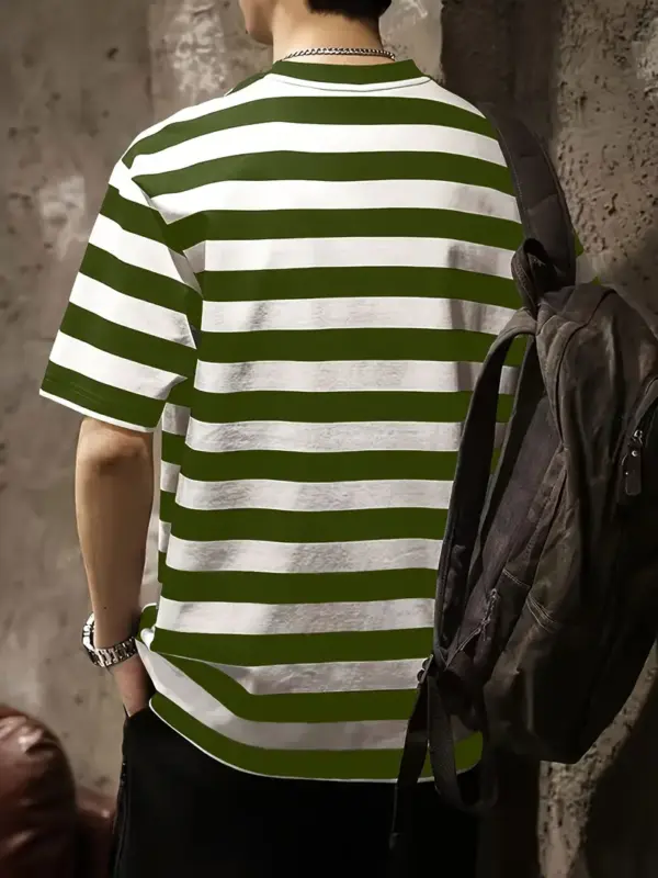 Men Ultra Soft Striped Casual T Shirt - Image 3