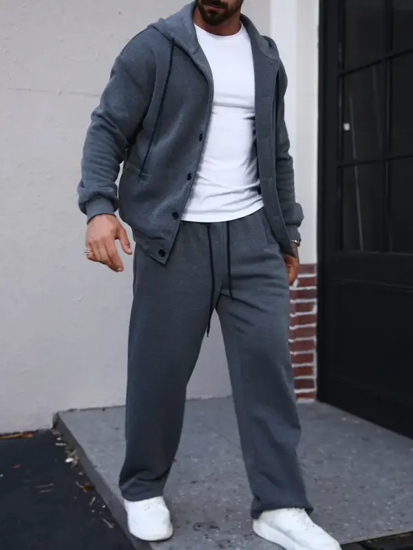 Men Casual Hoodie Sweatpants Set