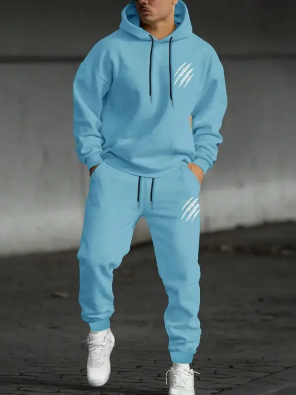 Men Casual Hoodie And Sweatpants Set