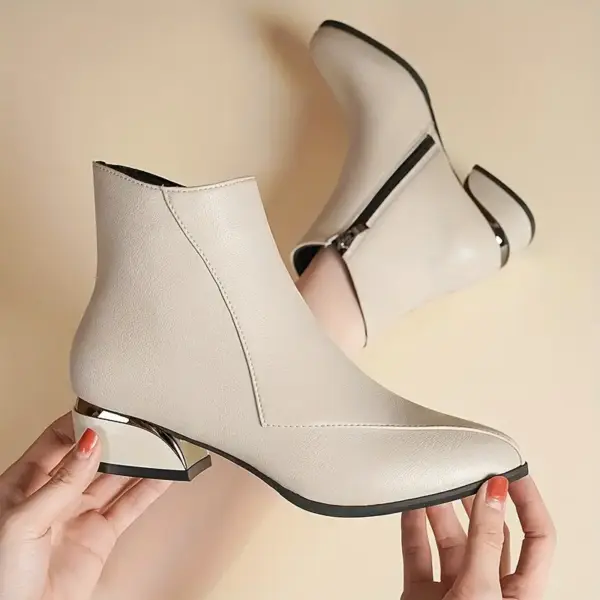 Chunky Low Heeled Ankle Boots - Image 3