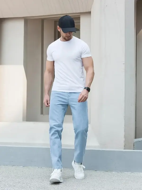 Men Trendy Slim Fit Everyday Versatile Jeans - Image 2