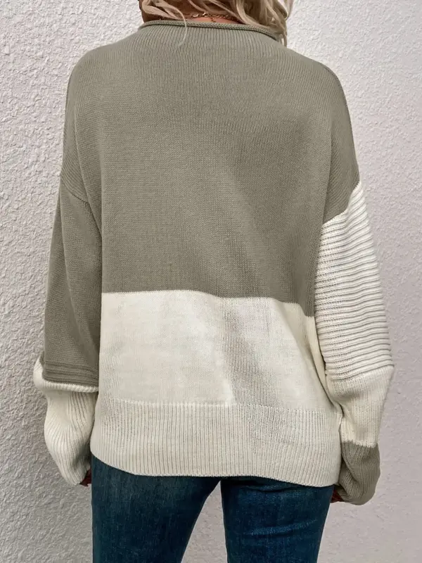 Color Block Loose Pullover Tshirt - Image 3