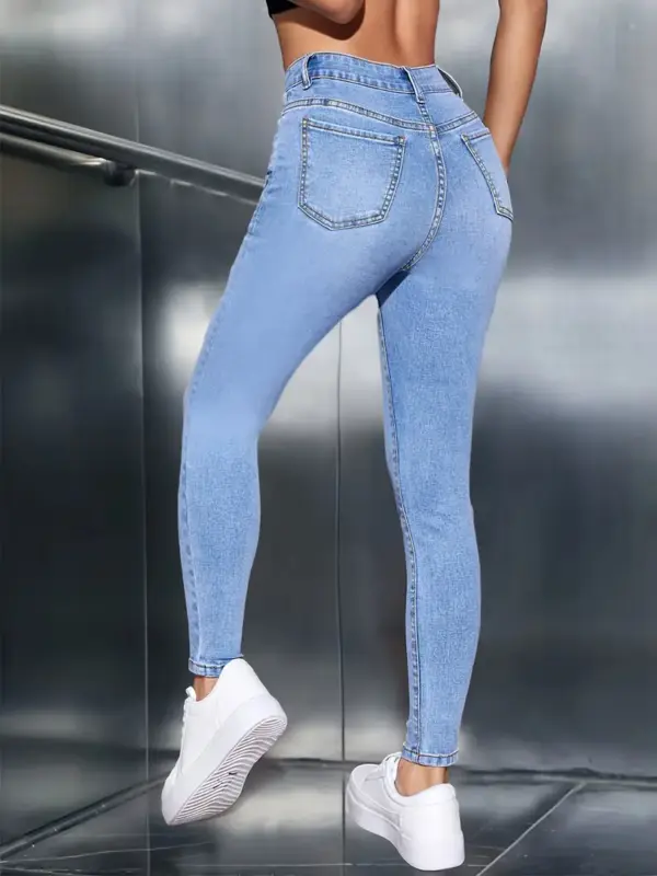 Womens High Waist Skinny Jeans Stretch Casual Chic - Image 5