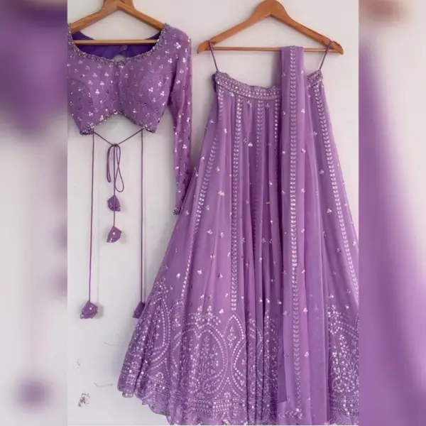 Light Purple Colour Embroidered Lehenga Choli