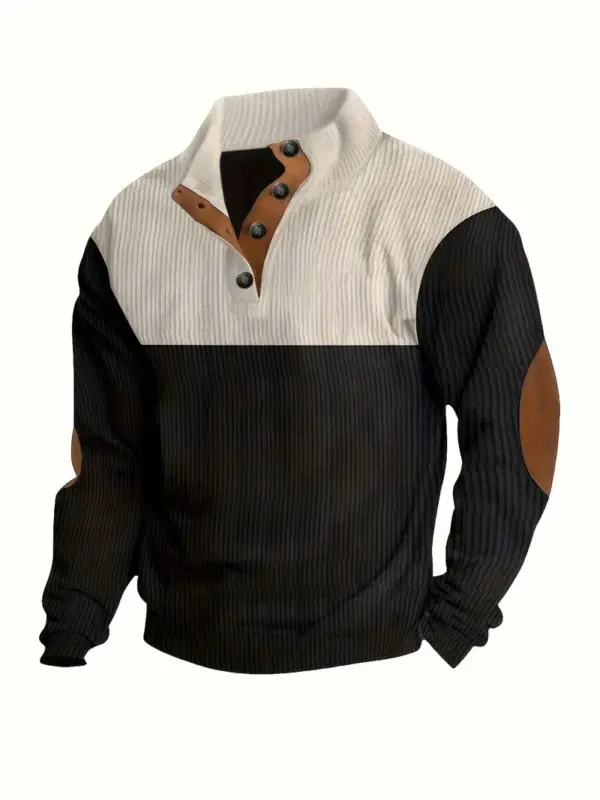 Retro Color Block Trendy Sweatshirt - Image 3