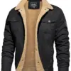 Men Fleece Lined Workwear Jacket Casual Winter