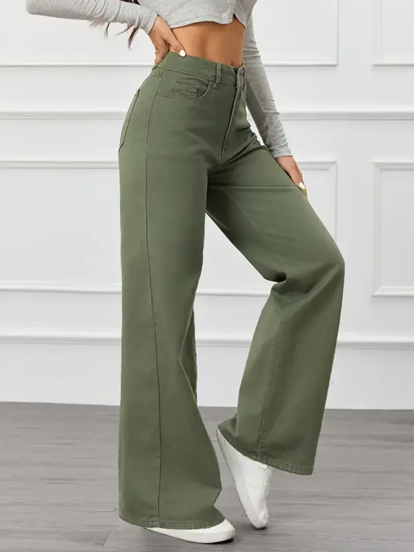 High Waist Relaxed Fit Wide Jeans for Women