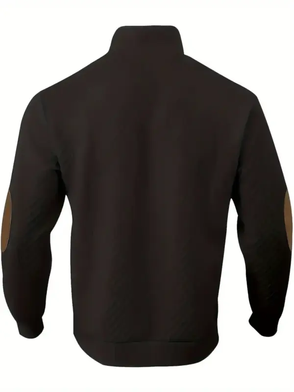 Men Casual Stand Collar Long Sleeve Knit Pullover - Image 2