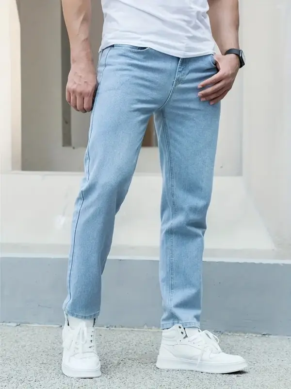 Men Trendy Slim Fit Everyday Versatile Jeans - Image 4