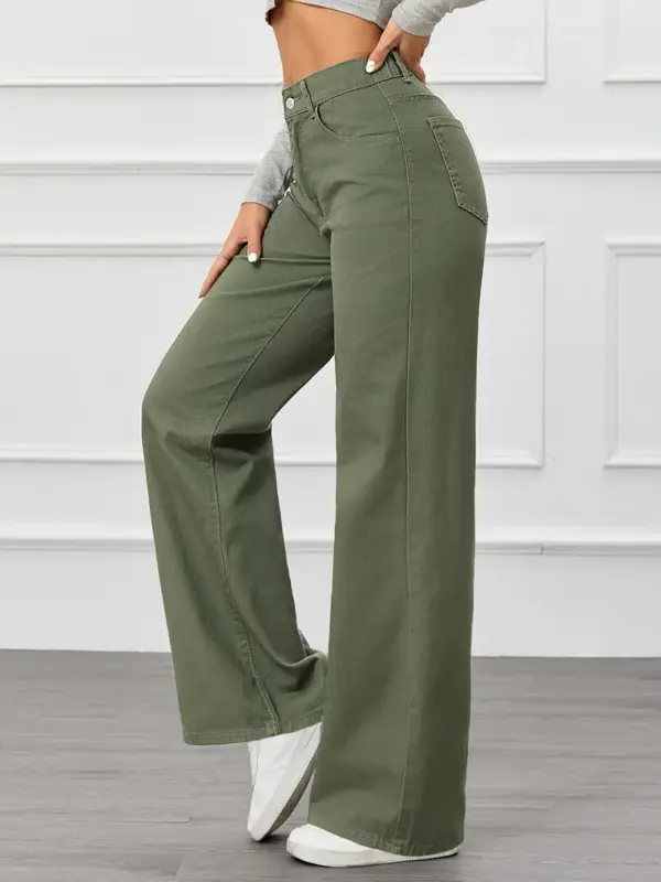 High Waist Relaxed Fit Wide Jeans for Women - Image 3