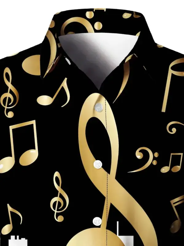 Long Sleeve Shirt With Music Notes And Piano Keys Print - Image 3