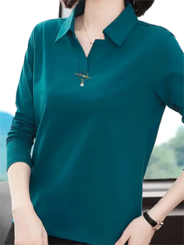 Solid Color Collared Tshirt - Image 4