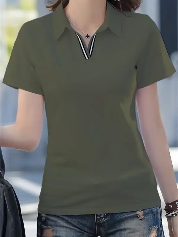 Chic Green Vneck Tshirt