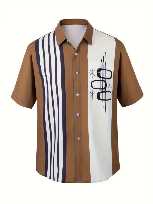 Men Retro Style Bowling Shirt