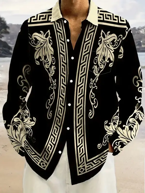 Plus Size Men Long Sleeve Shirt