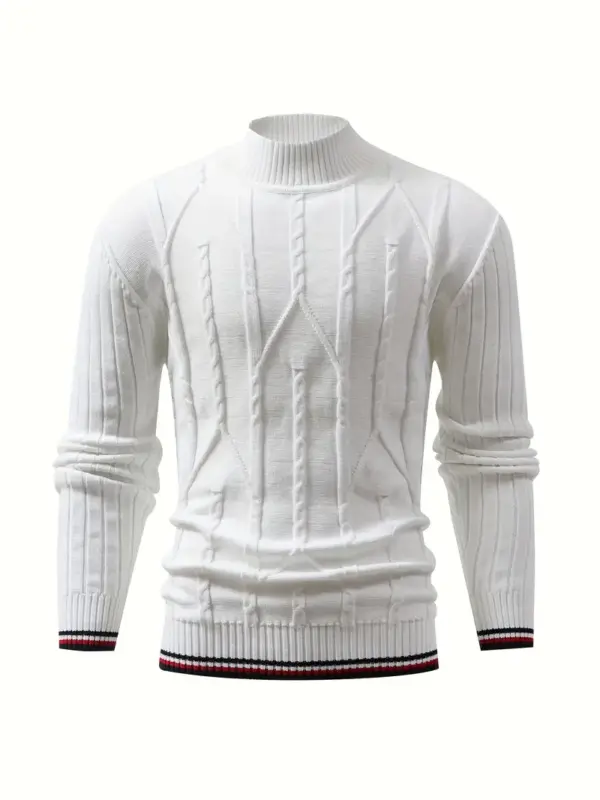 Men Thermal Underwear Tops Striped Polyester - Image 3