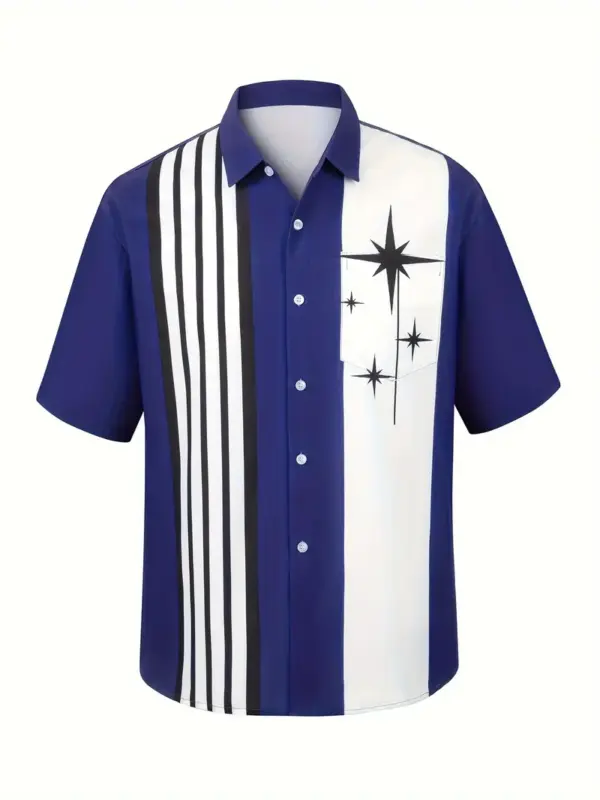 Men Vintage Bowling Shirt For Men