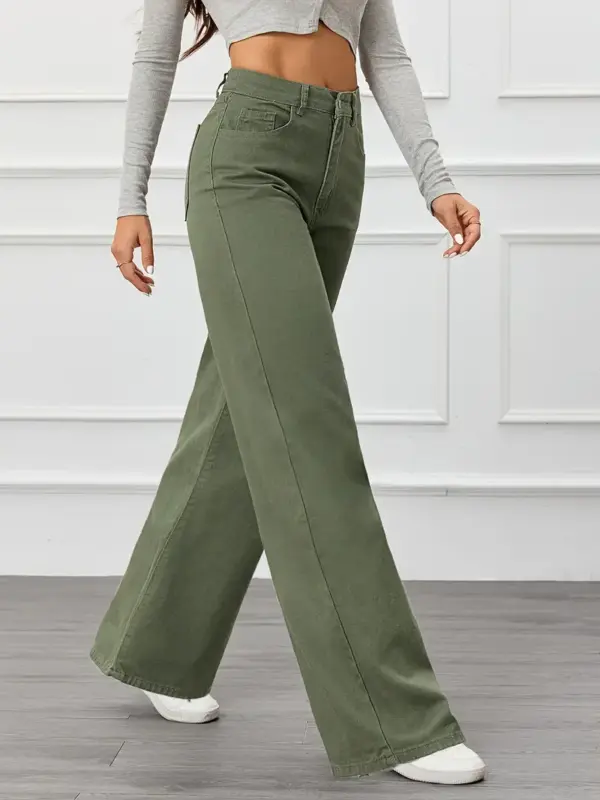 High Waist Relaxed Fit Wide Jeans for Women - Image 2