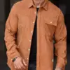 Men Casual Green Long Sleeve Button Up Shirt