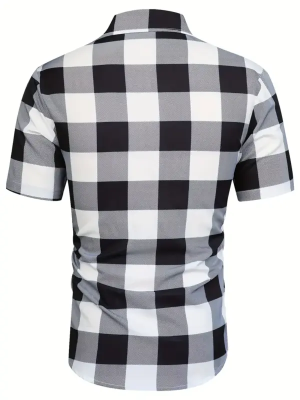 Casual Gingham Check Short Sleeve Shirt - Image 2