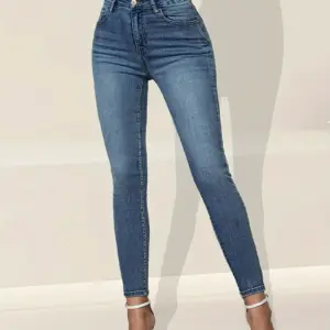 Womens High Waisted Skinny Jeans Stretch Button Closure