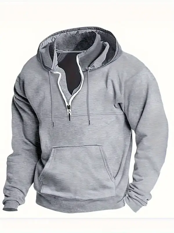 Men's Sleek Black Hooded Jacket