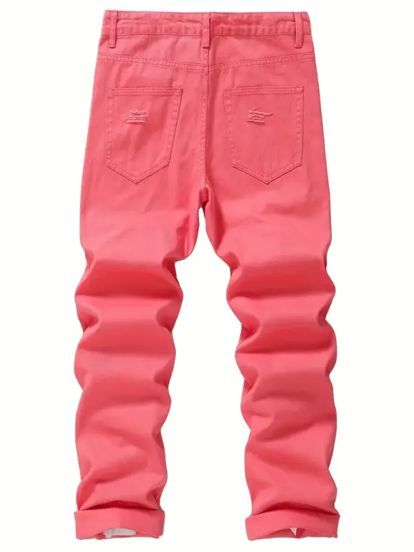 Men Non Stretch Ripped Tapered Pants - Image 2