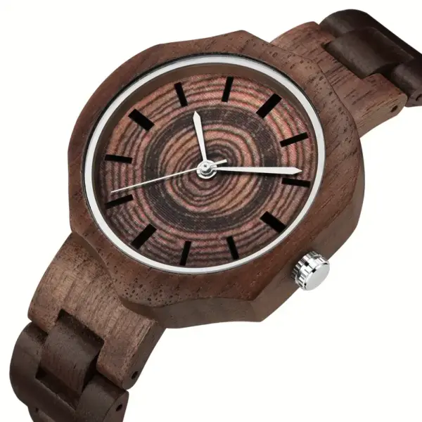 Fashionable Wooden Women Quartz Wrist Watch - Image 6