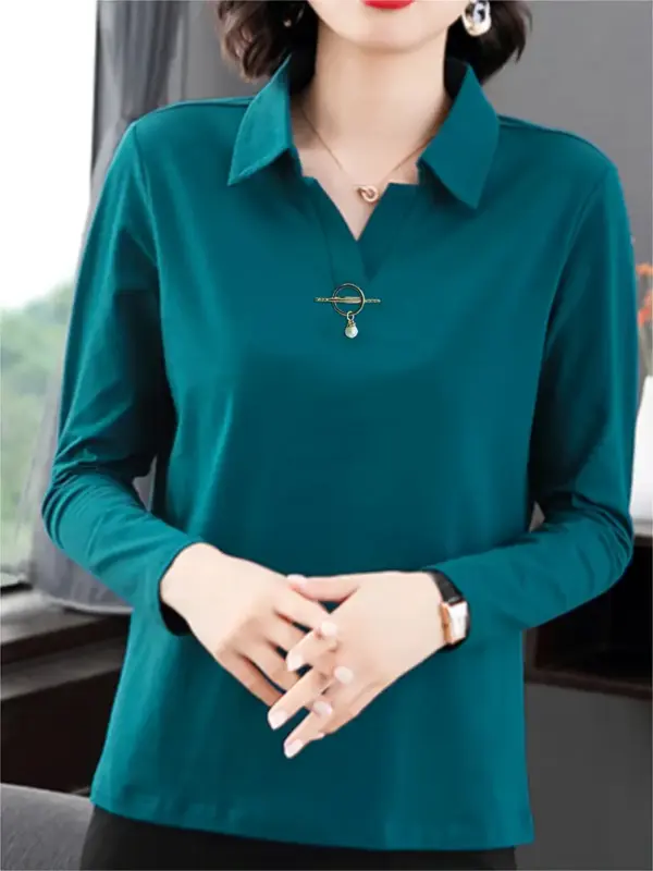 Solid Color Collared Tshirt - Image 2