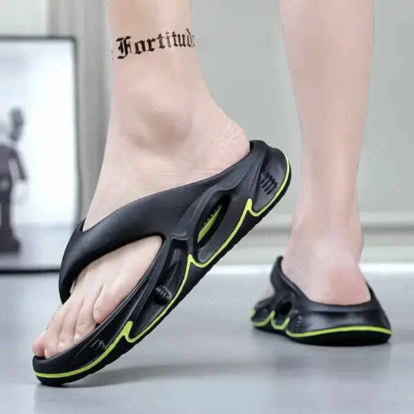 Fashionable Block Thick Bottom Flip Flops - Image 2