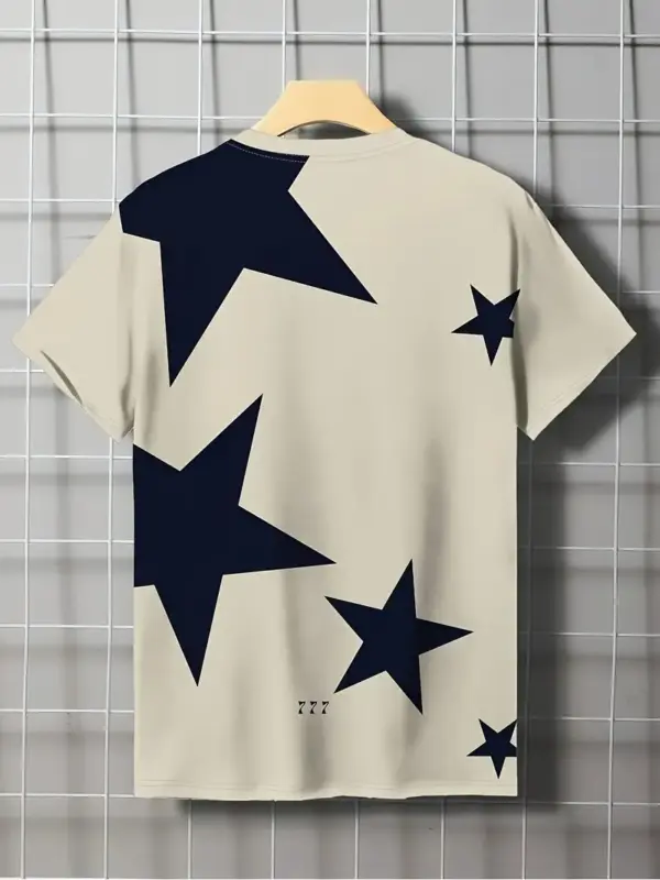 Men Star Print T-Shirt - Image 2