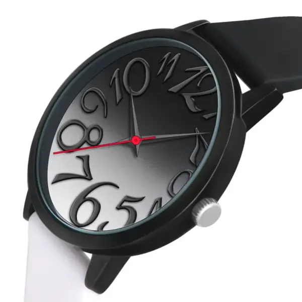 Bisley Black White Silicone Strap Watch - Image 3