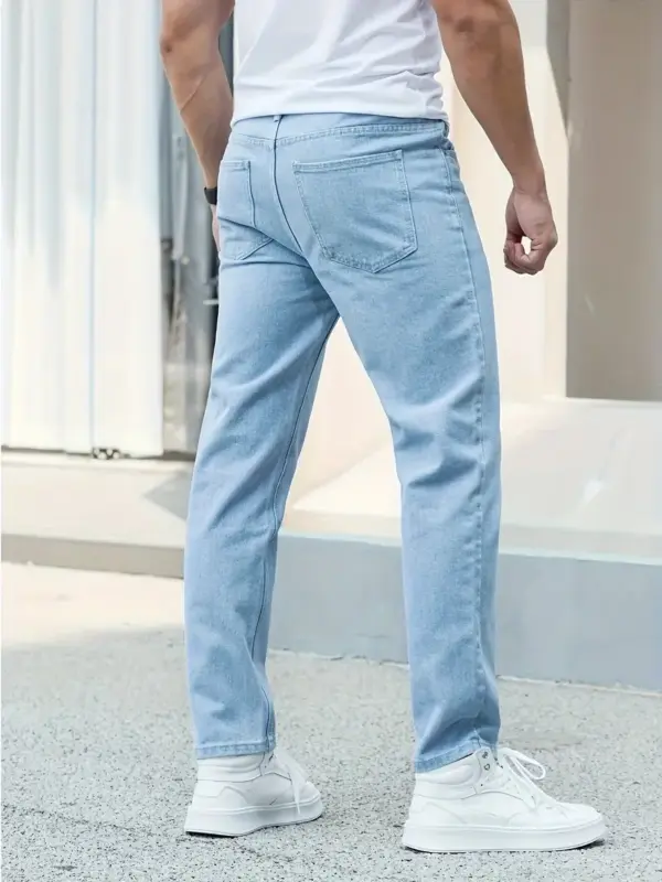 Men Trendy Slim Fit Everyday Versatile Jeans - Image 3