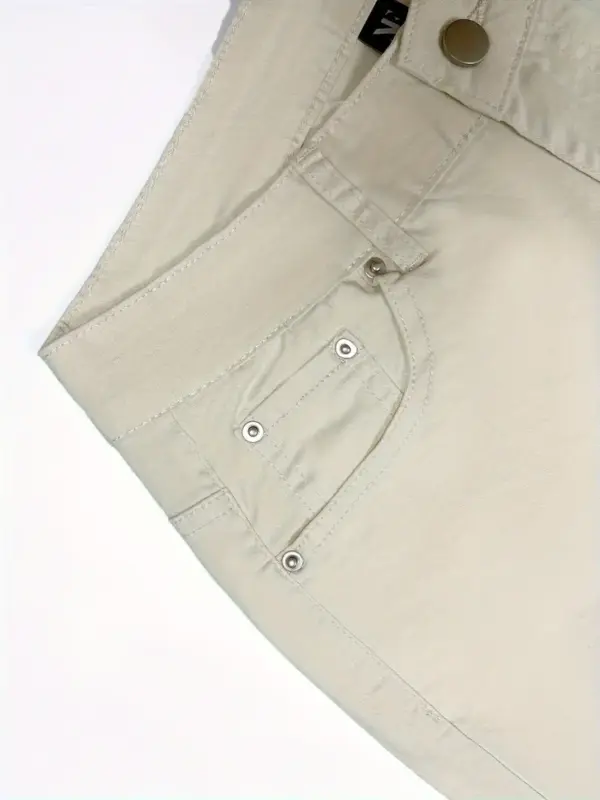 High Rise Cream Flare Raw Bell Bottom Jeans - Image 4