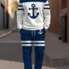 Men Novelty Anchor Print Sweatshirt And Joggers Set