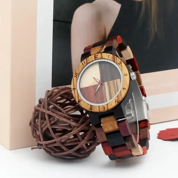 Chic Vintage Inspired Women Wooden Quartz Watch - Image 3