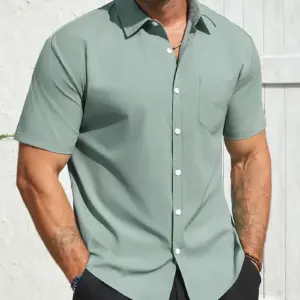 Men Classic Solid Color Top Shirt