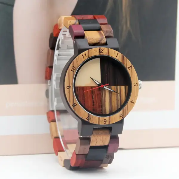 Chic Vintage Inspired Women Wooden Quartz Watch - Image 4