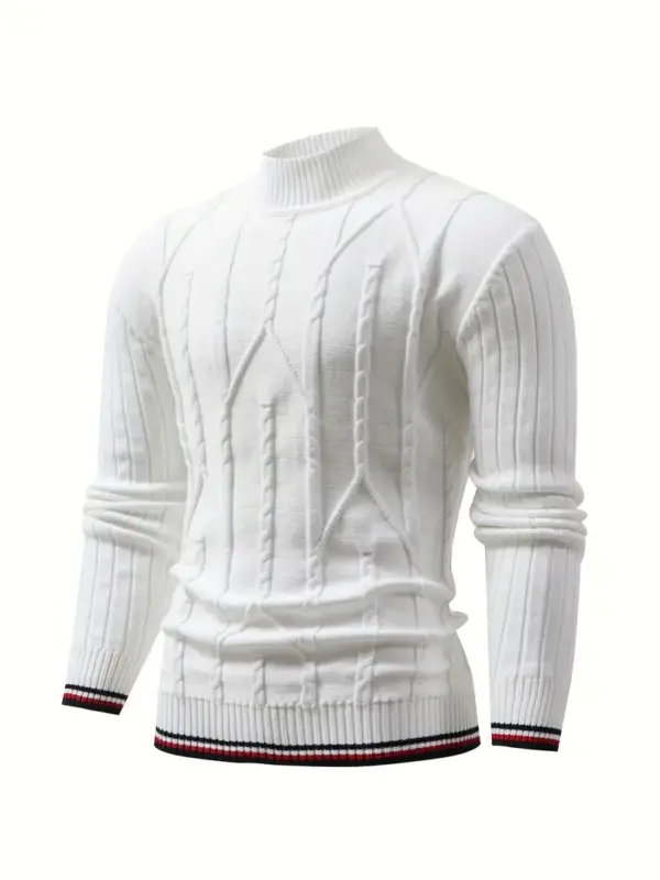 Men Thermal Underwear Tops Striped Polyester